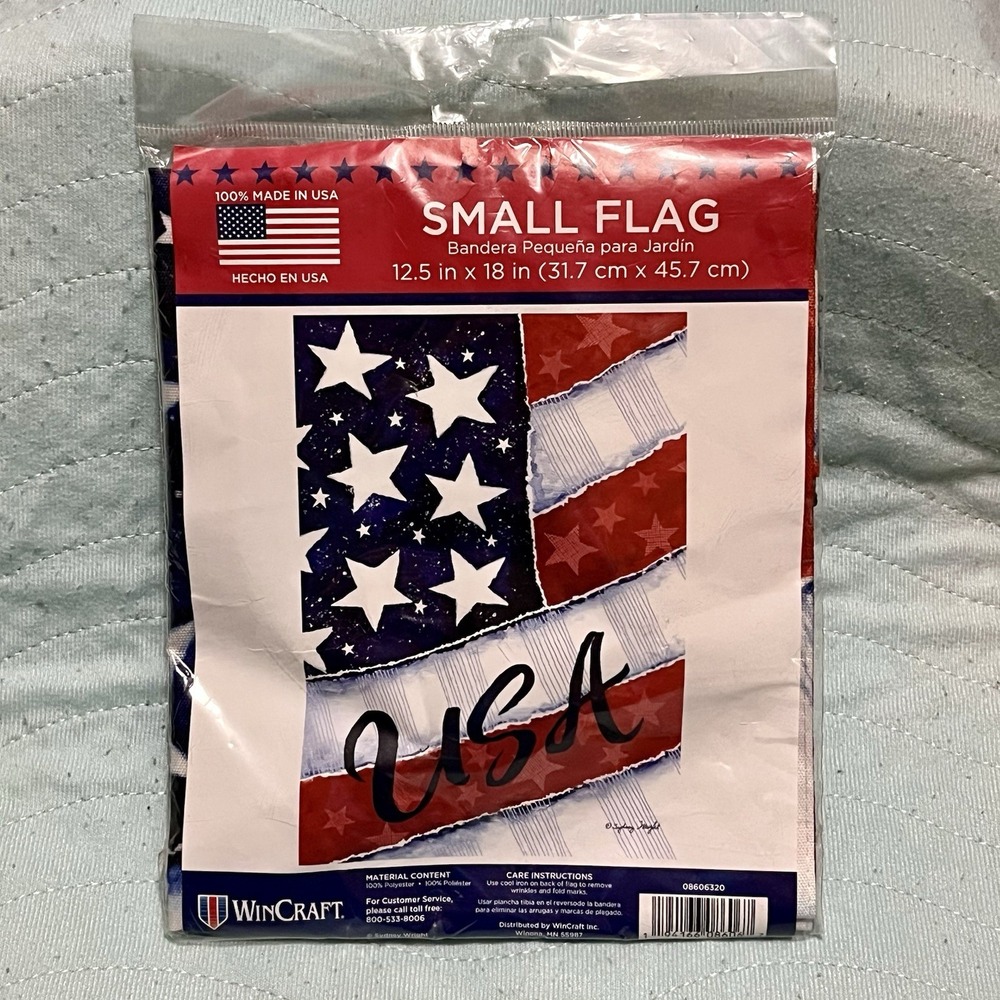 WinCraft Small Garden Flag Patriotic USA  Americana Stars 12.5" x 18" NEW Sealed
